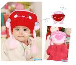  หมวกไหมพรม สีชมพูทักเปียน้อย ๆน่ารักค่ะ